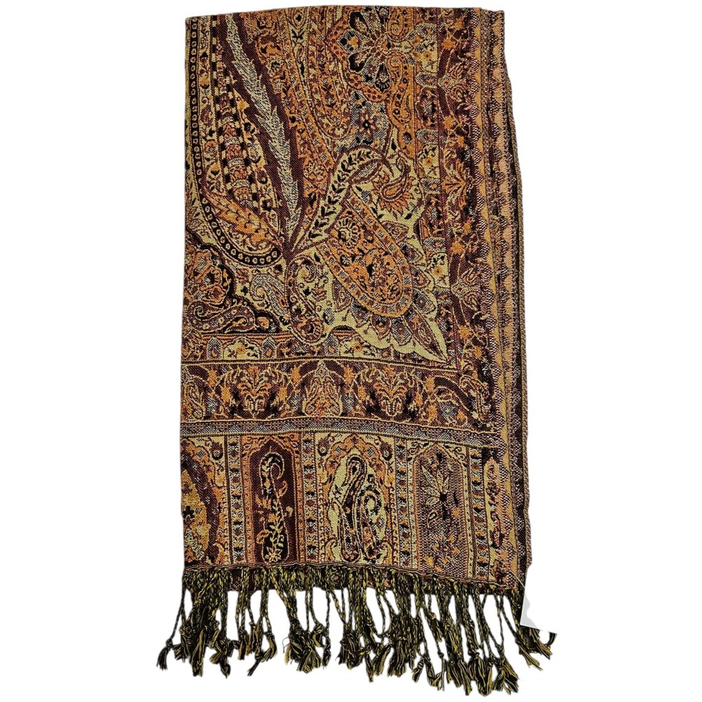 Paisley Patterned Fringe Scarf Autumn/Spring